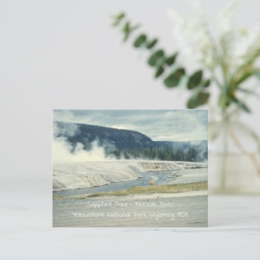 サファイアプールファイアホールリバーイエローストーン ポストカード (スタンド正面)