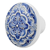 サファイアリスボンパターン（の模様が）あるセラミックデザイン セラミックノブ (右)