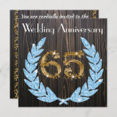 サファイアローレル金ゴールド65結婚周年 招待状 (正面/裏面)