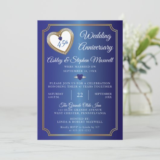 サファイアーズ結婚ダイヤモンド45周年記念パーティー 招待状 (スタンド正面)