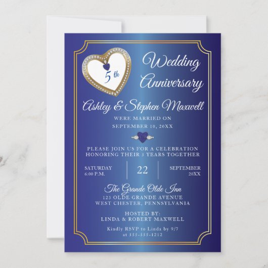 サファイアーズ・ダイアモンド結婚ズ5周年記念パーティー 招待状 (正面)