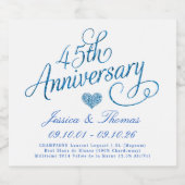 サファイア婚45周年記念 スパークリングワインラベル (シングルラベル)