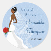 サファイア気のあるそぶりをしたブライダルシャワーシール ラウンドシール (正面)
