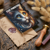 サファイア注視:青い目をした猫 ポストカード