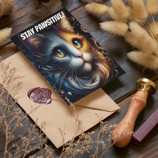 サファイア注視:青い目をした猫 ポストカード