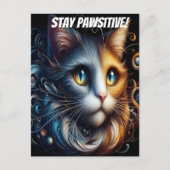 サファイア注視:青い目をした猫 ポストカード (正面)