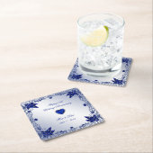 サファイア第45の結婚記念日の正方形のコースター スクエアペーパーコースター (インサイチュ)