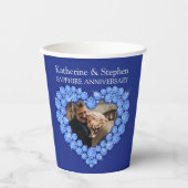 サファイア結婚の記念カスタム写真青 紙コップ (正面)
