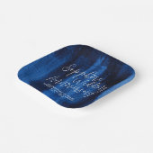 サファイア結婚の記念日ブルーモダンアート ペーパープレート (傾斜あり)