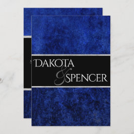 サファイア結婚ス王室のコバルトブルーパーティーモダン 招待状