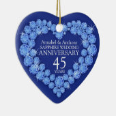 サファイア結婚ズ記念日ハートオーナメント セラミックオーナメント (右)
