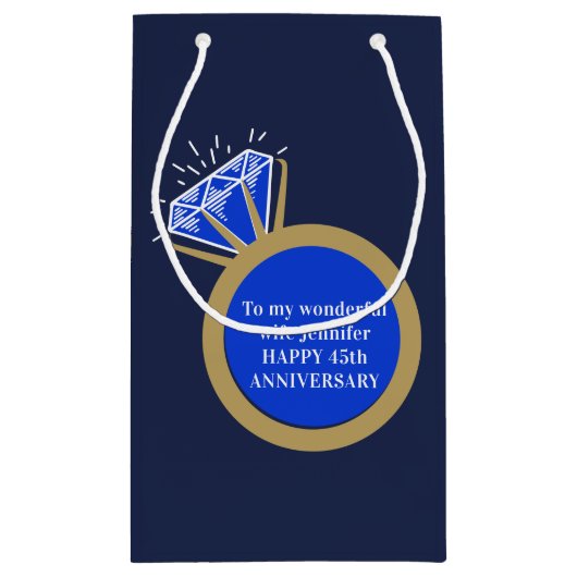 サファイア結婚ズ記念日45年抱き枕 スモールペーパーバッグ (裏面)