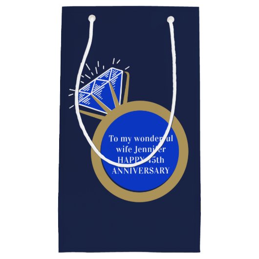 サファイア結婚ズ記念日45年抱き枕 スモールペーパーバッグ (正面)