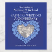 サファイア結婚記念日カスタムワインラベル ワインラベル (シングルラベル)