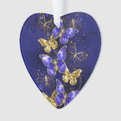 サファイア蝶を含む組成物 オーナメント (正面)