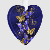 サファイア蝶を含む組成物 オーナメント (正面)