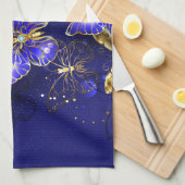 サファイア蝶を含む組成物 キッチンタオル (四つ折り)