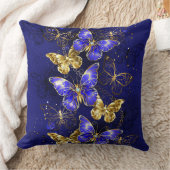 サファイア蝶を含む組成物 クッション (ブランケット)