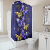 サファイア蝶を含む組成物 シャワーカーテン (インサイチュ)