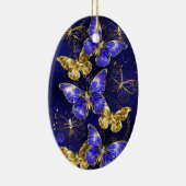 サファイア蝶を含む組成物 セラミックオーナメント (右)