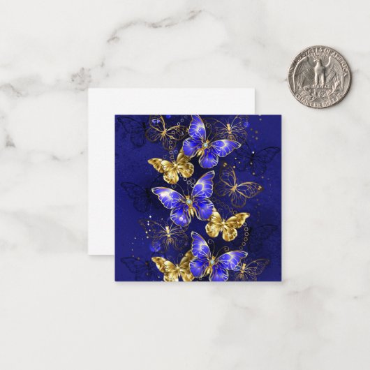 サファイア蝶を含む組成物 ノートカード (正面/裏面インサイチュ)