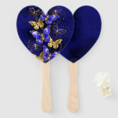 サファイア蝶を含む組成物 ハンドファン (正面&裏面)