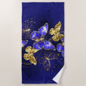 サファイア蝶を含む組成物 ビーチタオル (正面)