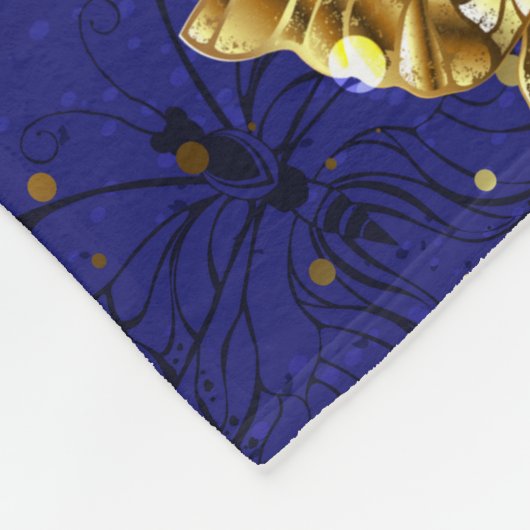 サファイア蝶を含む組成物 フリースブランケット (角)