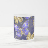 サファイア蝶を含む組成物 フロストグラスマグカップ (中央)
