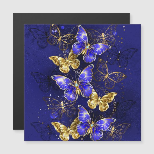 サファイア蝶を含む組成物 マグネット招待状 (正面/裏面)