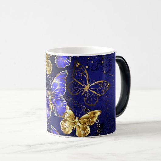サファイア蝶を含む組成物 モーフィングマグカップ (正面右)