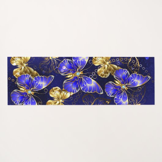 サファイア蝶を含む組成物 ヨガマット (裏面(横))