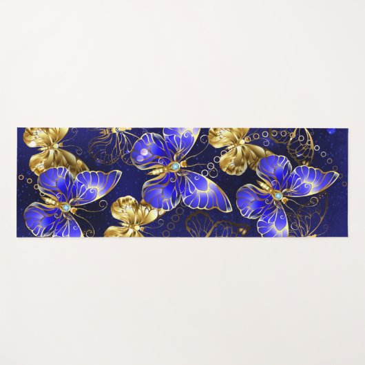 サファイア蝶を含む組成物 ヨガマット (正面(横))