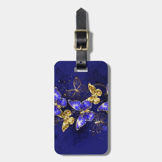 サファイア蝶を含む組成物 ラゲッジタグ (正面縦)