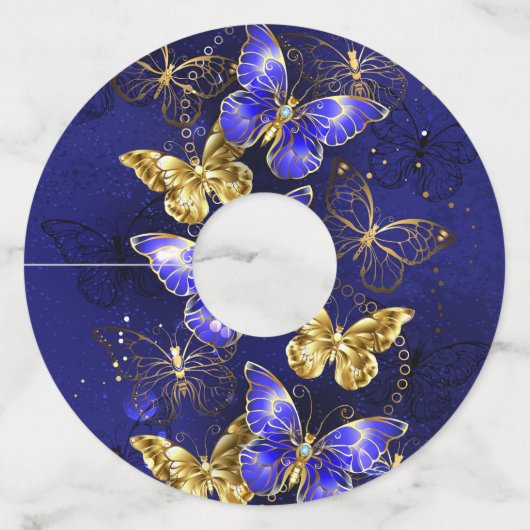 サファイア蝶を含む組成物 ワイングラスタグ (正面)