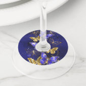 サファイア蝶を含む組成物 ワイングラスタグ (クローズアップ)