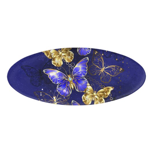 サファイア蝶を含む組成物 名札 (正面)