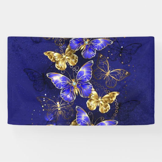 サファイア蝶を含む組成物 横断幕 (横)