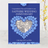 サファイア記念日祖父母写真カード カード (黄色い花)