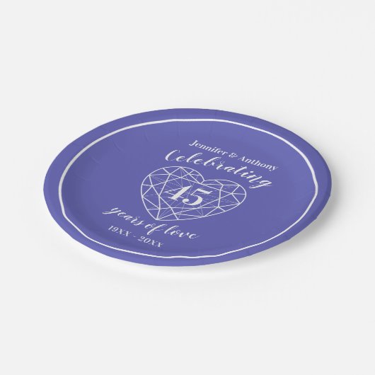 サファイア記念日45年のパーティープレート ペーパープレート (アングル)