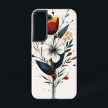 サファイア開花 SAMSUNG GALAXY S22ケース<br><div class="desc">鮮やかな青とオレンジの花模様の開花は、星座のような暗いキャンバスに。</div>