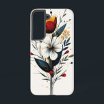 サファイア開花 SAMSUNG GALAXY S22ケース<br><div class="desc">鮮やかな青とオレンジの花模様の開花は、星座のような暗いキャンバスに。</div>