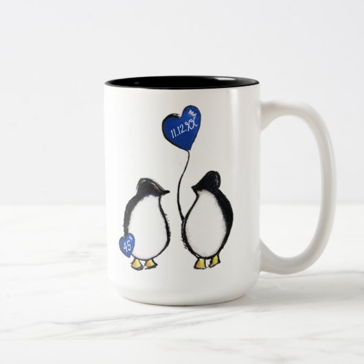 サファイア45周年結婚ペンギン ツートーンマグカップ (右)