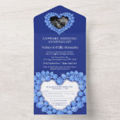 サファイア45周年結婚記念写真青 オールインワン招待状 (内側)