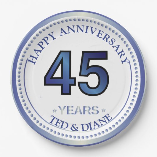 サファイア45周年記念紙プレート ペーパープレート (正面)