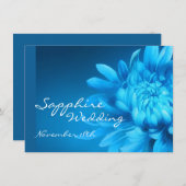 サファイア45周年青い結婚式招待状 招待状 (正面/裏面)