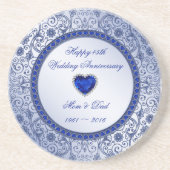 サファイア45年結婚記念ラウンドコースター コースター (正面)