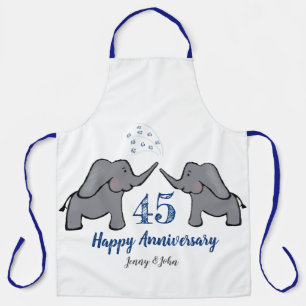 サファイア45結婚周年記念かわいい象 エプロン