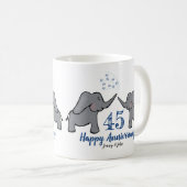 サファイア45結婚周年記念かわいい象 コーヒーマグカップ (正面右)