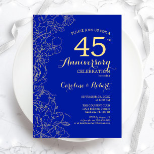 サファイア ゴールド フローラル 45周年記念 招待状